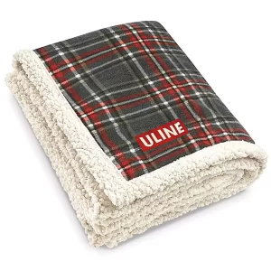 Lamb's Wool Throw - Gray-Red Plaid