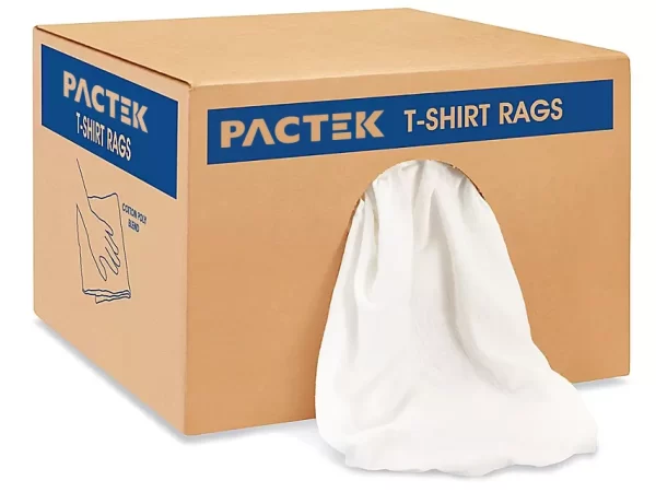 Standard White T-Shirt Rags - 25 lb box