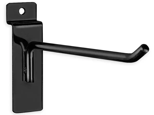 Peg Hooks for Slatwall - 6", Black