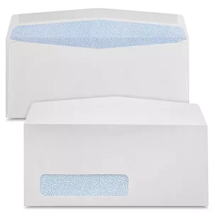 #10 Gummed White Laser Printable Business Envelopes with Left Window - 4 1⁄8 x 9 1⁄2"