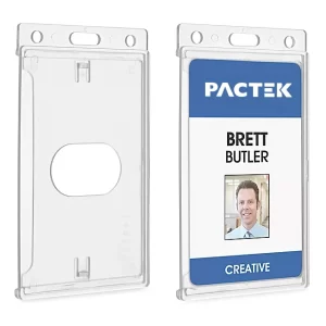 Name Badge Holders - 2 x 3", Vertical, Rigid Plastic