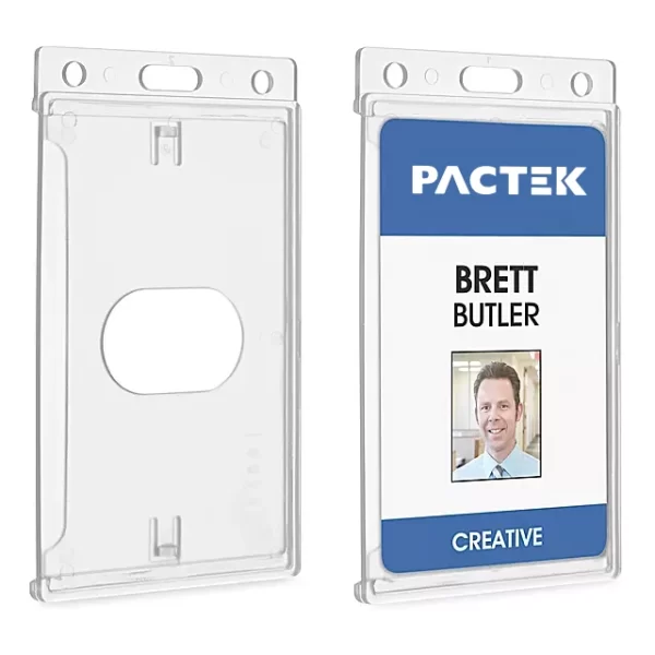 Name Badge Holders - 2 x 3", Vertical, Rigid Plastic