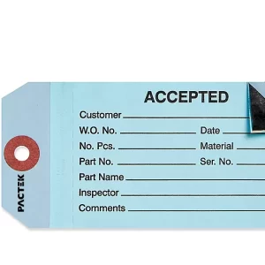 2-Part Inspection Tags - "Accepted", Blue