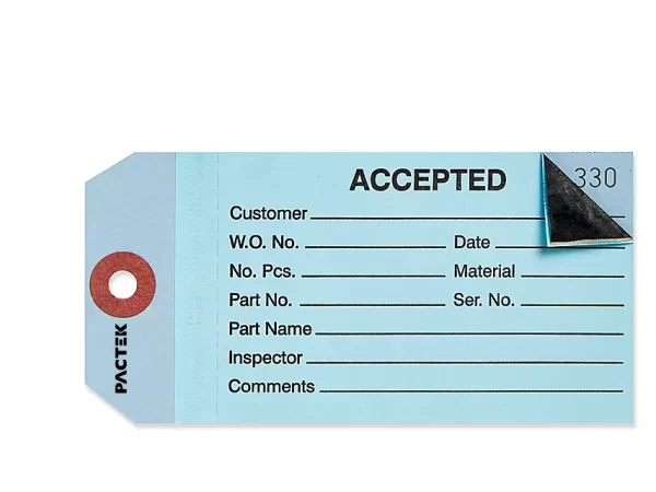 2-Part Inspection Tags - "Accepted", Blue