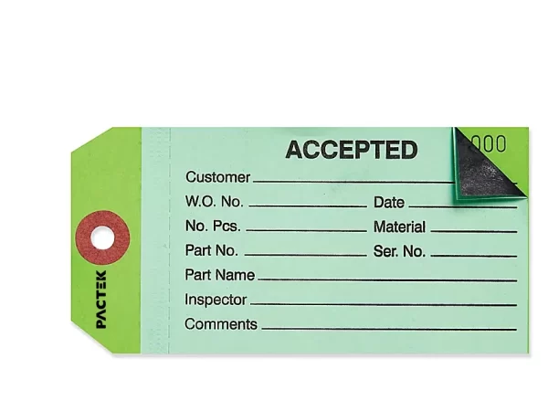 2-Part Inspection Tags - "Accepted", Green