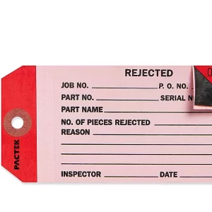 2-Part Inspection Tags - "Rejected", Plain