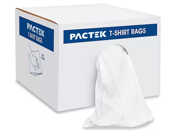 Premium White T-Shirt Rags - 25 lb box