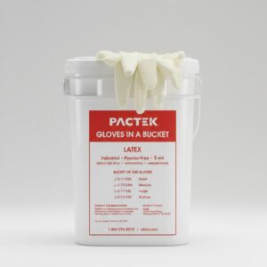 Industrial Latex Gloves in a Bucket