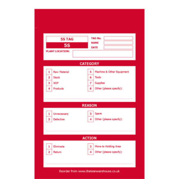 2 Part Red 5S Tag