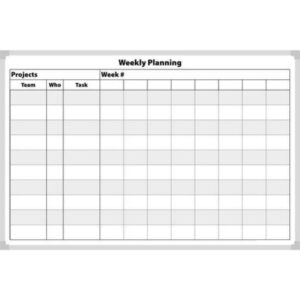 Weekly Project Planning Whiteboard