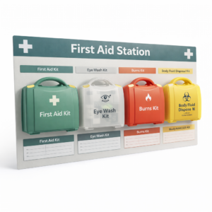 First Aid & Eye Wash & Burns & Biohazard Station