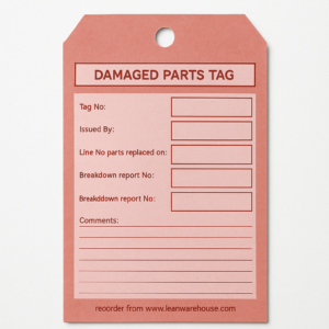Damaged Part tag
