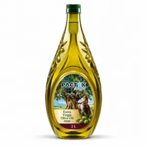PACTEK Extra Virgin Olive Oil – 2 L Embossed Oval Bottle